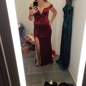 Red velvet dress